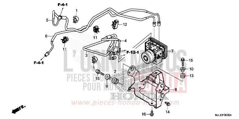 ABS MODULATOR for NC700S Dual Cluth ABS MAT PEARL GLARE WHITE (NHB54) from 2014